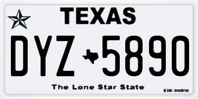 TX license plate DYZ5890