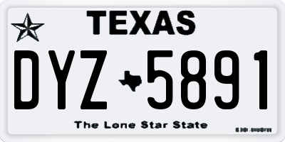 TX license plate DYZ5891