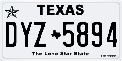 TX license plate DYZ5894