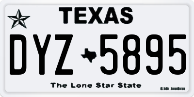 TX license plate DYZ5895