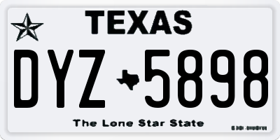 TX license plate DYZ5898