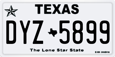 TX license plate DYZ5899
