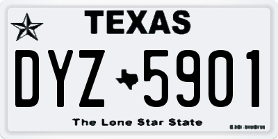 TX license plate DYZ5901