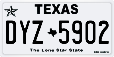 TX license plate DYZ5902