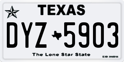 TX license plate DYZ5903