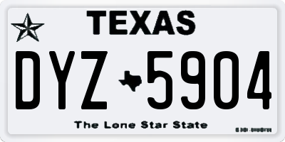 TX license plate DYZ5904