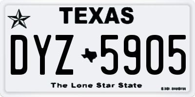 TX license plate DYZ5905