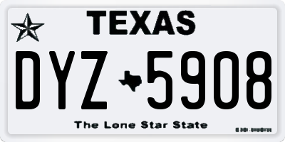 TX license plate DYZ5908