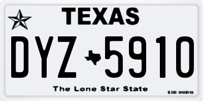 TX license plate DYZ5910