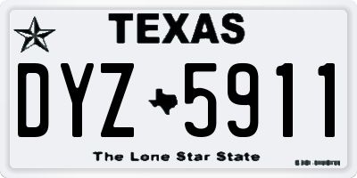 TX license plate DYZ5911