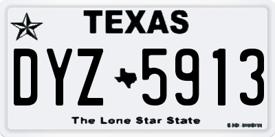 TX license plate DYZ5913