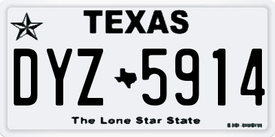TX license plate DYZ5914