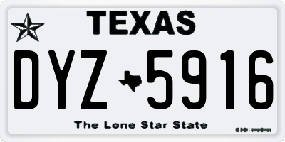 TX license plate DYZ5916