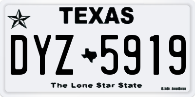 TX license plate DYZ5919