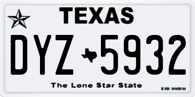 TX license plate DYZ5932