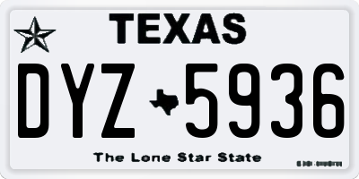 TX license plate DYZ5936
