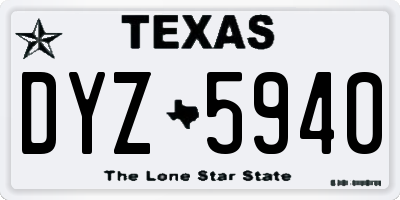 TX license plate DYZ5940