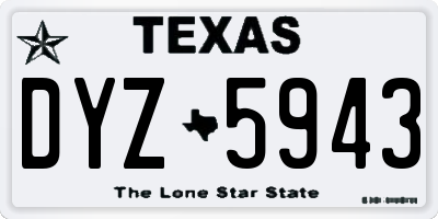 TX license plate DYZ5943