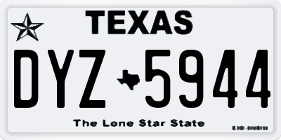 TX license plate DYZ5944