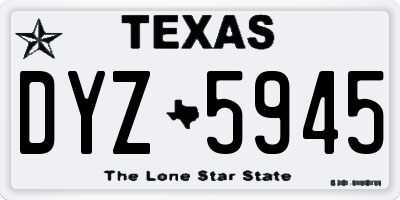 TX license plate DYZ5945