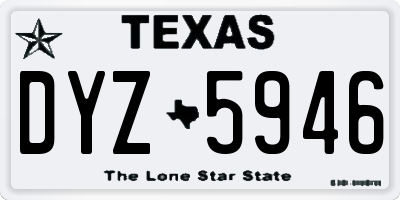 TX license plate DYZ5946