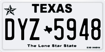 TX license plate DYZ5948