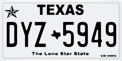 TX license plate DYZ5949