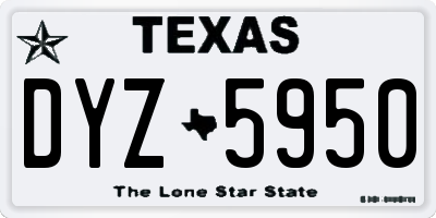 TX license plate DYZ5950
