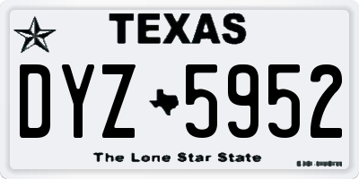 TX license plate DYZ5952