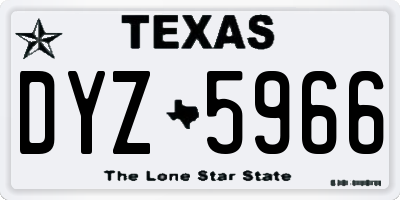 TX license plate DYZ5966