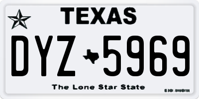TX license plate DYZ5969