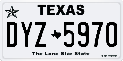 TX license plate DYZ5970