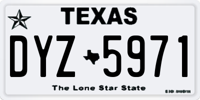 TX license plate DYZ5971