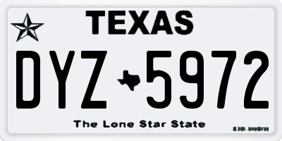 TX license plate DYZ5972