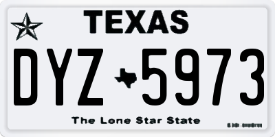 TX license plate DYZ5973