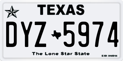 TX license plate DYZ5974