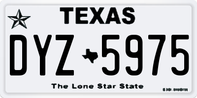 TX license plate DYZ5975