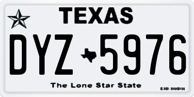 TX license plate DYZ5976