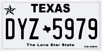 TX license plate DYZ5979