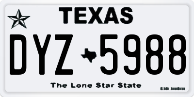 TX license plate DYZ5988