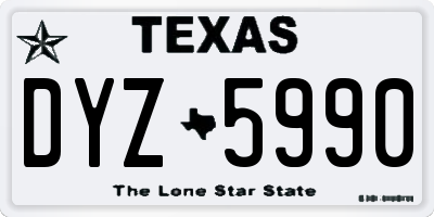 TX license plate DYZ5990
