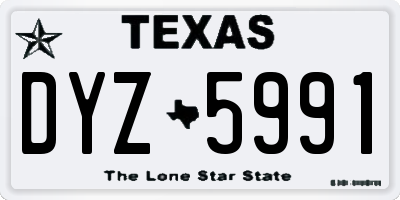 TX license plate DYZ5991
