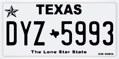 TX license plate DYZ5993