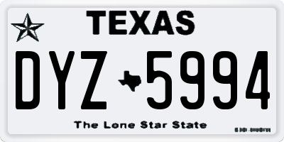 TX license plate DYZ5994