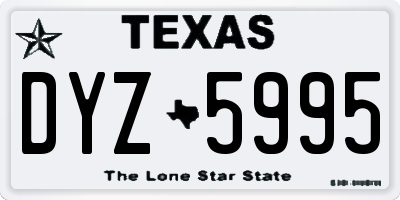 TX license plate DYZ5995