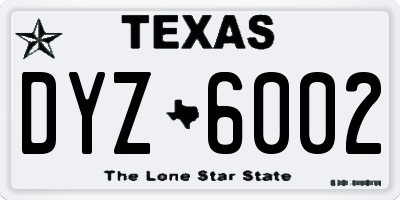 TX license plate DYZ6002