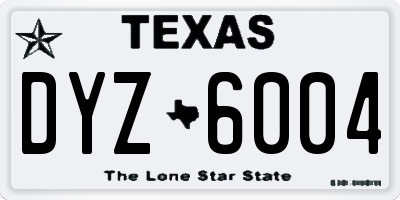 TX license plate DYZ6004