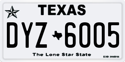 TX license plate DYZ6005