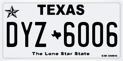 TX license plate DYZ6006