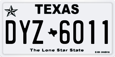 TX license plate DYZ6011